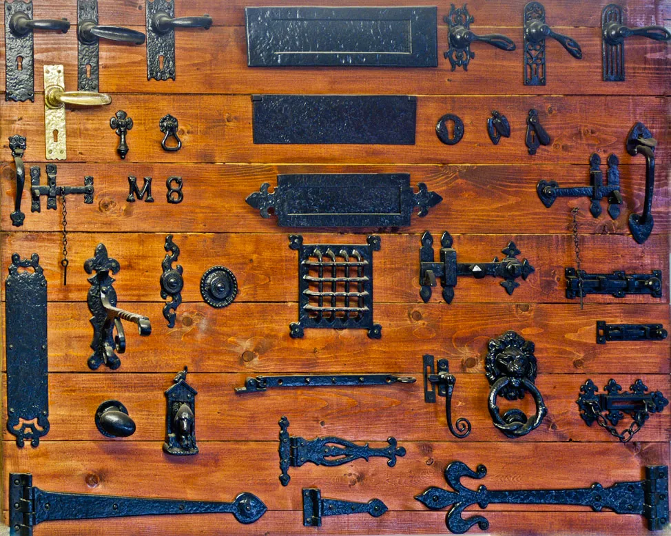 Black iron door hardware product