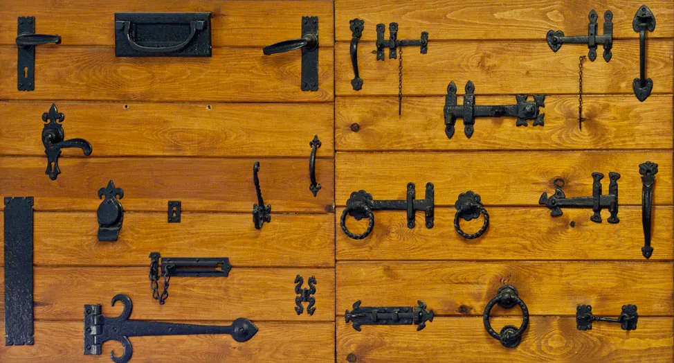 Black iron door hardware product